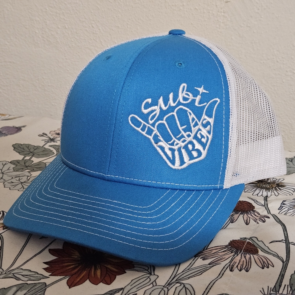 Richardson Style 112 Blue and White Ball Trucker Cap Subi Vibes Subaru